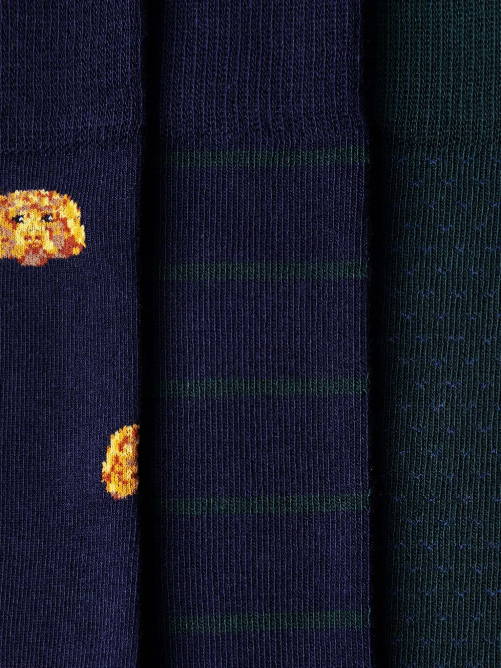 Hackett London Drie paar Harry sokken met borduurwerk Groen