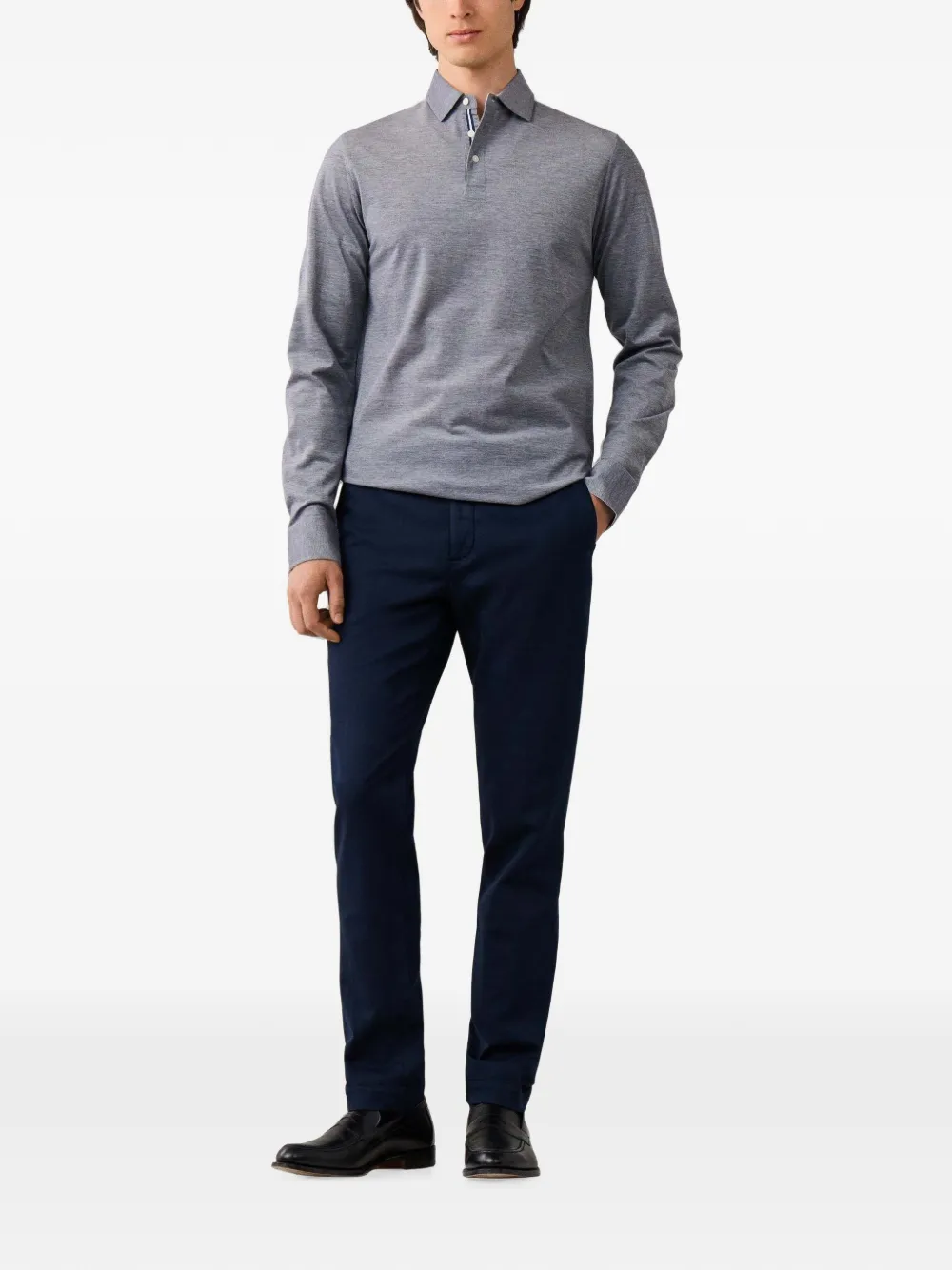 Hackett London Poloshirt met lange mouwen Blauw