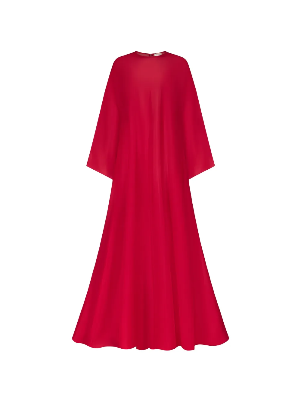 TEMILY sheer wide-sleeve maxi dress - Red