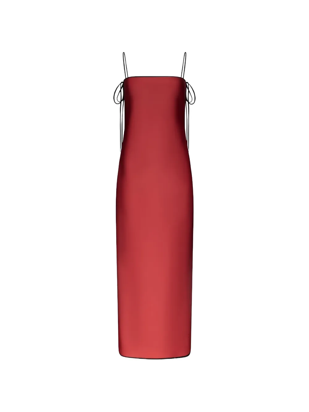 TEMILY tie-fastening satin-finish maxi dress