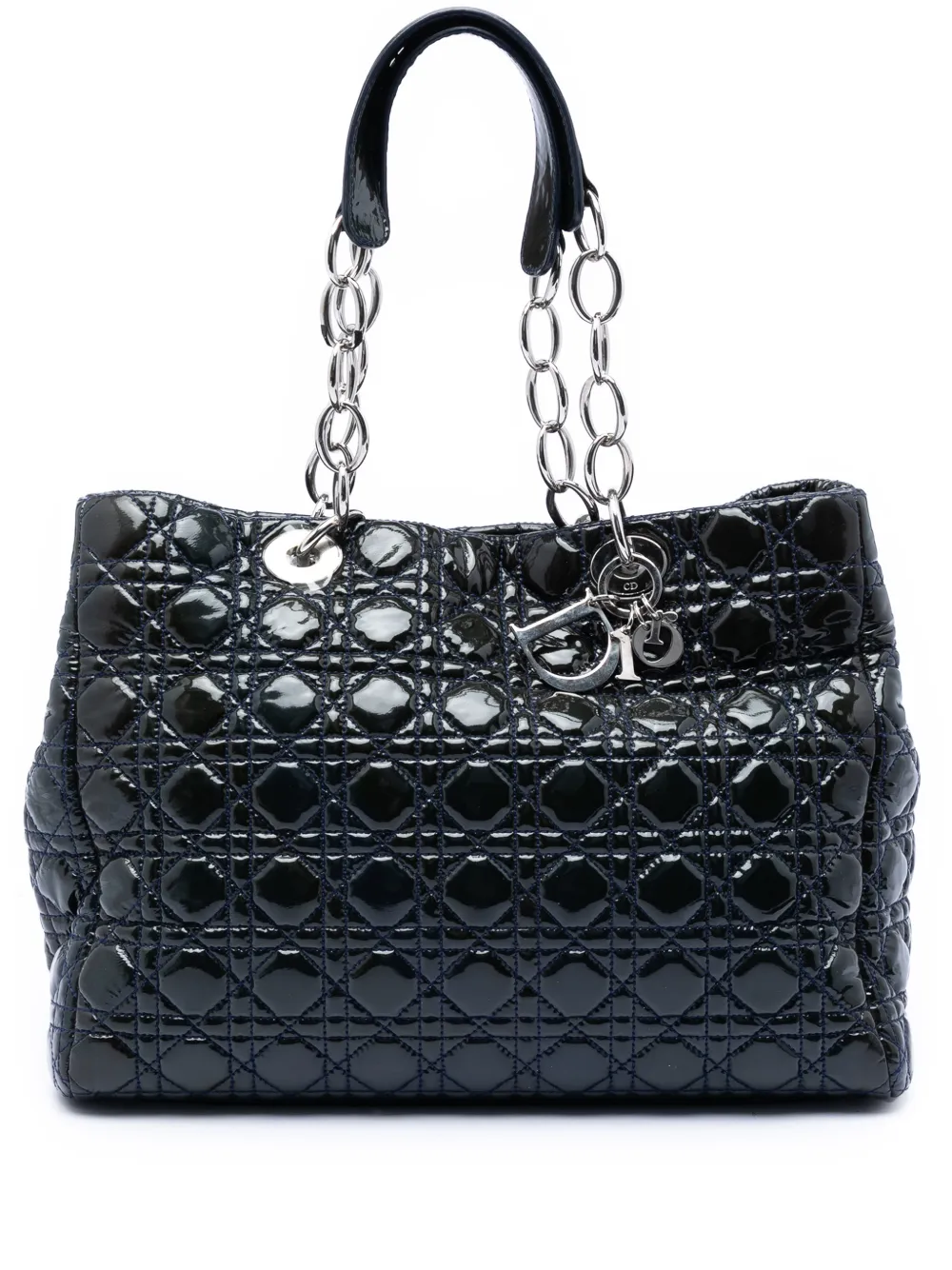 Christian Dior Pre-Owned 2011 Large Patent Cannage Lady Dior Soft Shopping tote bag - Blau