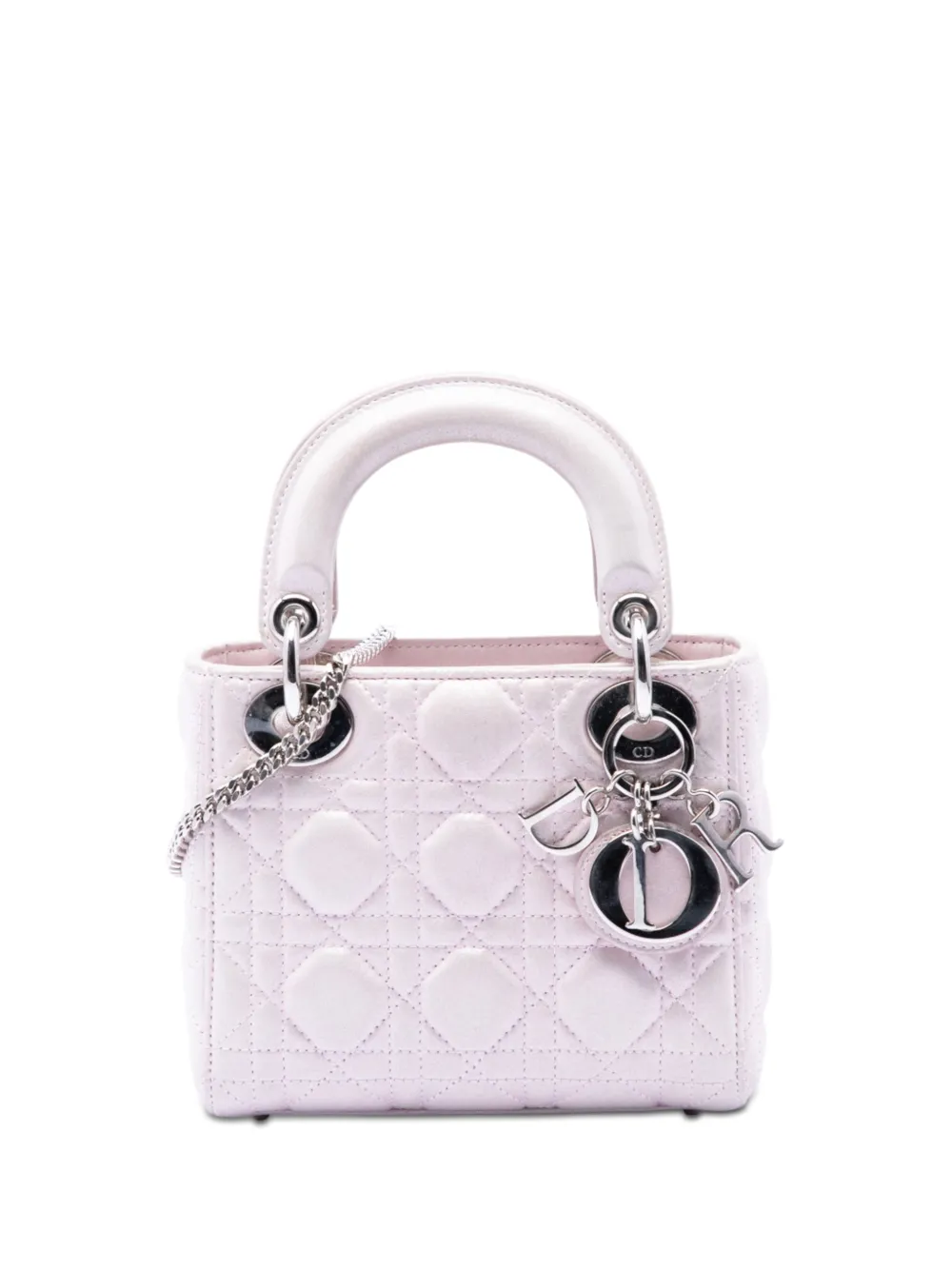 Christian Dior Pre-Owned 2016 Mini Iridescent Lambskin Cannage Lady Dior satchel - Rosa