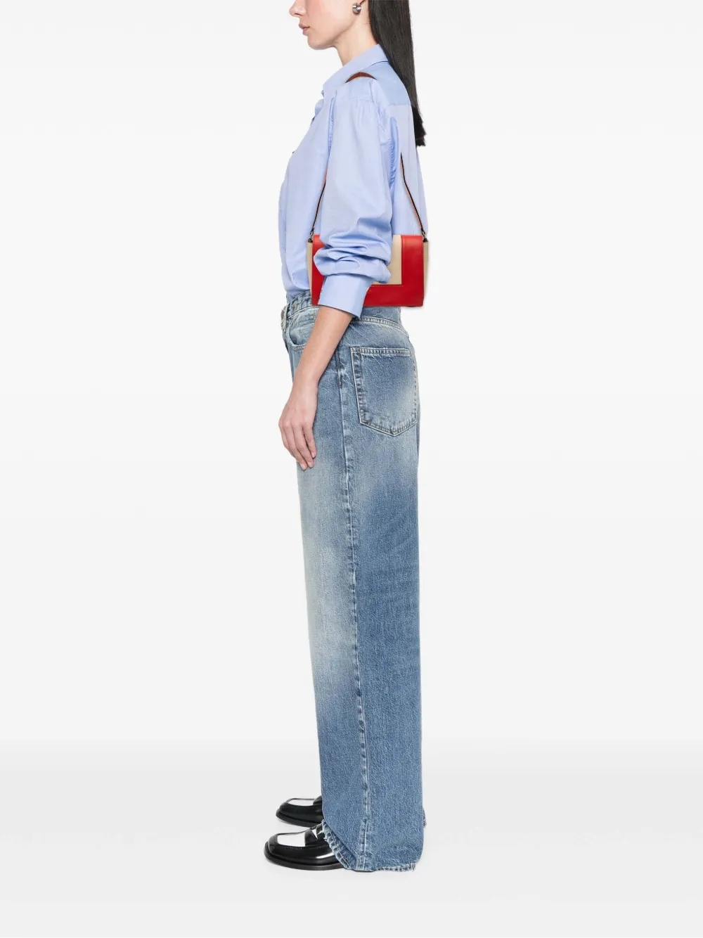  Celine Pre-owned Sac Porté épaule Frame Médium En Cuir De Veau Souple à Fini Brillant (2017) - Rouge 