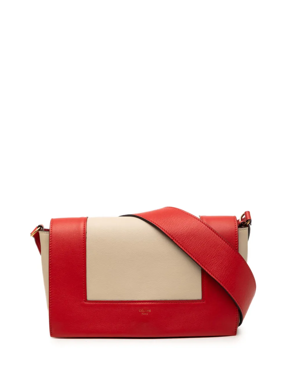 Celine Pre-Owned 2017 Medium Shiny Smooth Calfskin Frame shoulder bag - Red