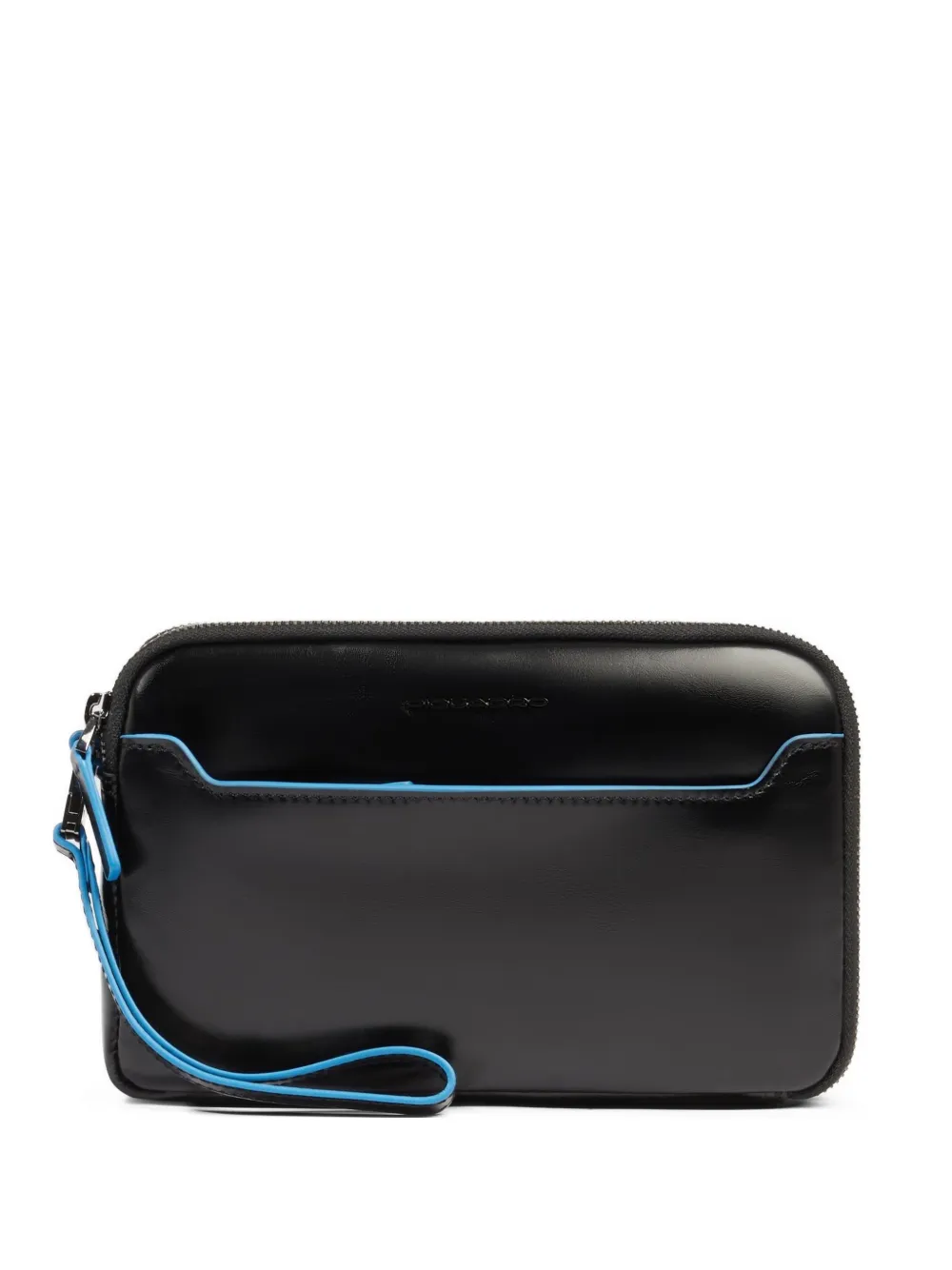PIQUADRO leather wrist-strap clutch bag - Nero
