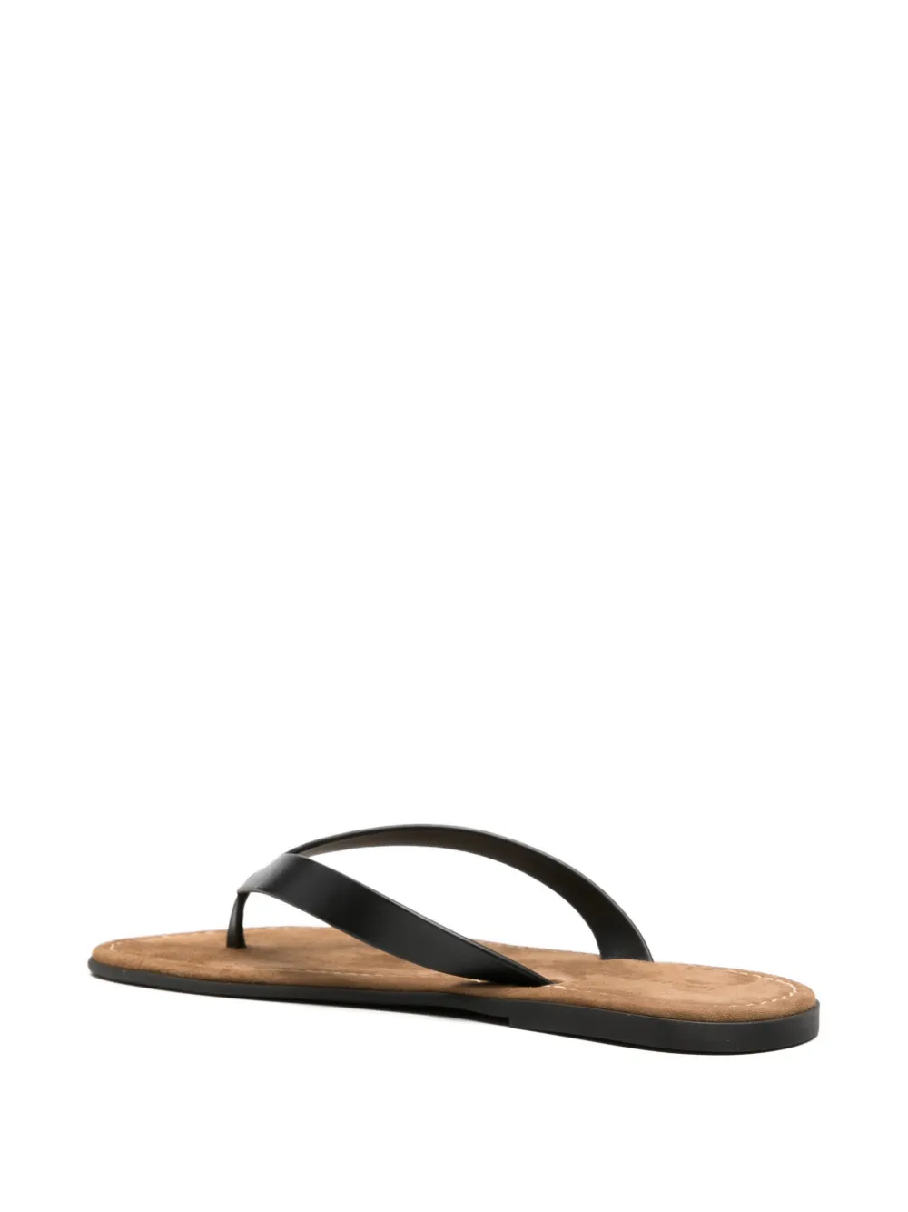 The Row leather thong-strap flat sandals Zwart