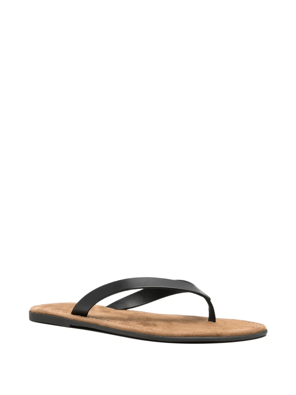 The Row leather thong-strap flat sandals Zwart