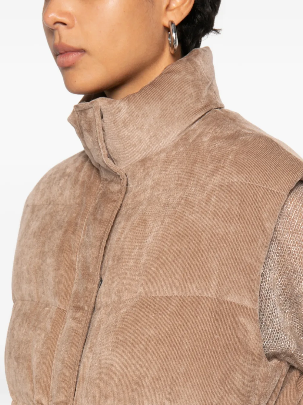 Brunello Cucinelli Ribfluwelen bodywarmer Beige