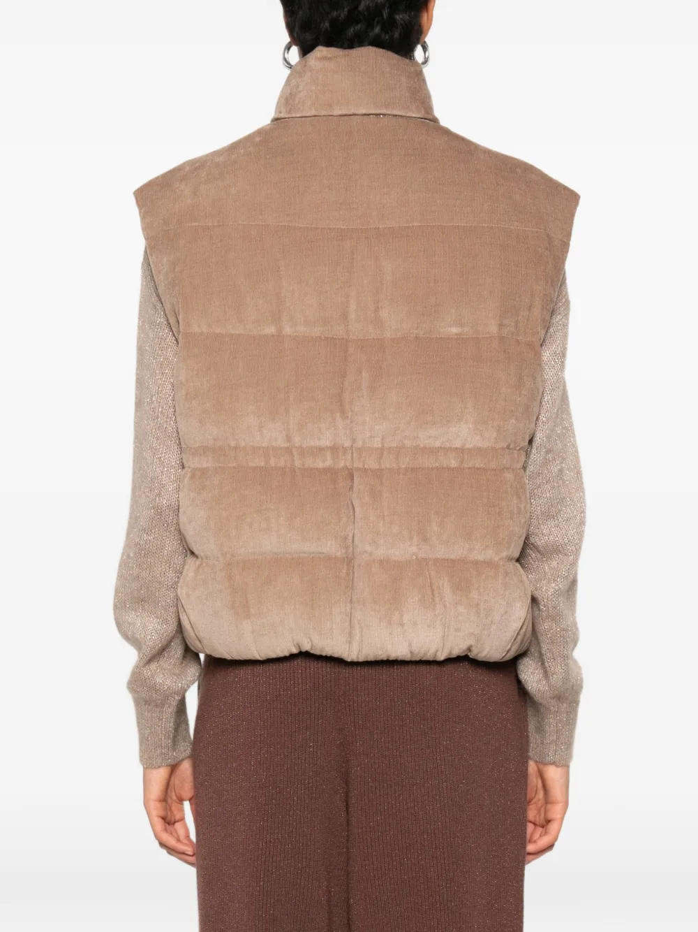 Brunello Cucinelli Ribfluwelen bodywarmer Beige