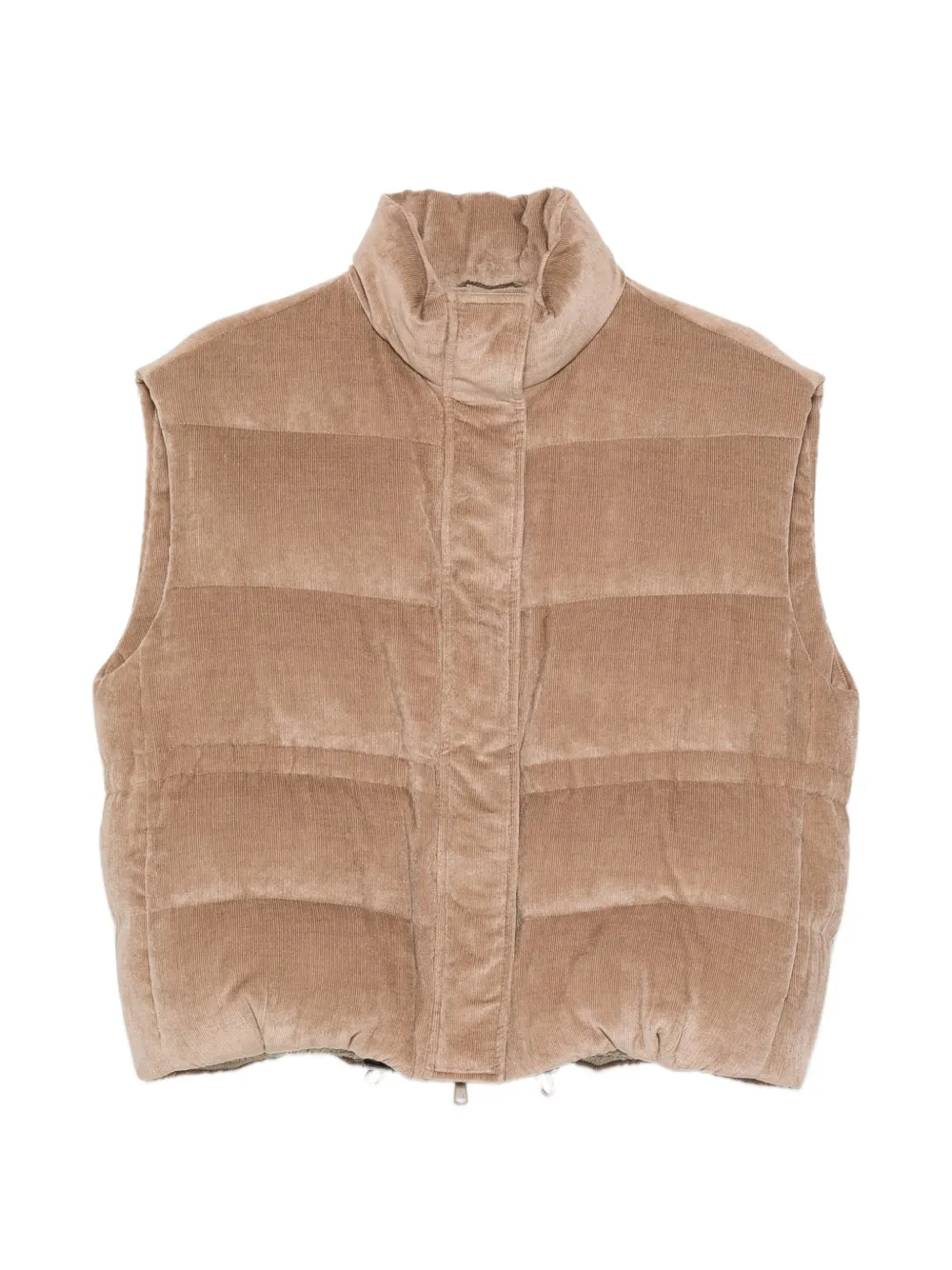 Brunello Cucinelli corduroy padded gilet - Nude