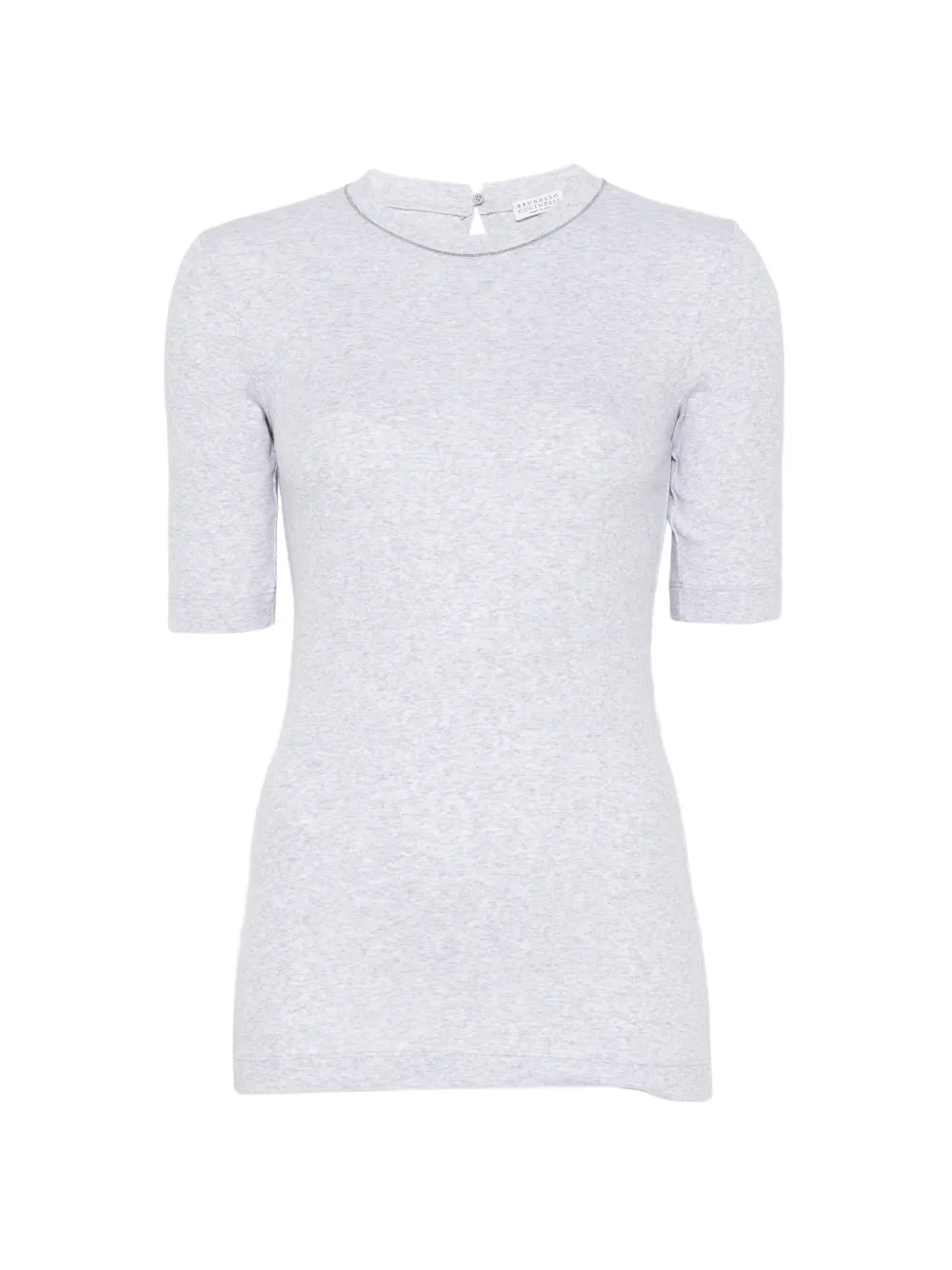 Brunello Cucinelli Monili-trim short-sleeve T-shirt - Grigio