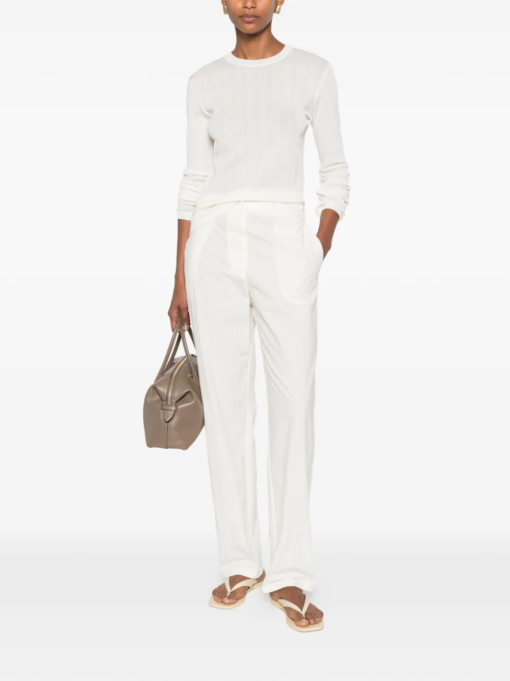 The Row Fael straight broek Beige