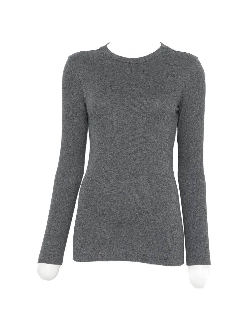 Brunello Cucinelli Monili-trim long-sleeve T-shirt - Grau