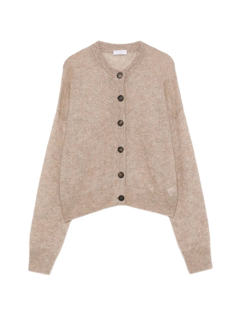 Brunello Cucinelli sheer-knit button-up cardigan - Nude