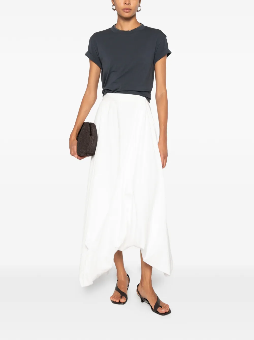 Brunello Cucinelli T-shirt met kralen afwerking Blauw