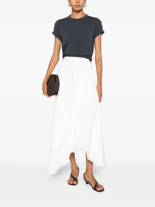 BRUNELLO CUCINELLI モニーレ装飾 半袖カットソー XS 白 Brunello Cucinelli Monili-trim T-shirt | Blue | FARFETCH