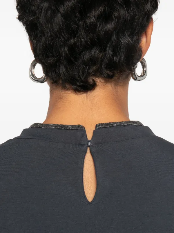 Brunello Cucinelli Monili-trim T-shirt | Blue | FARFETCH