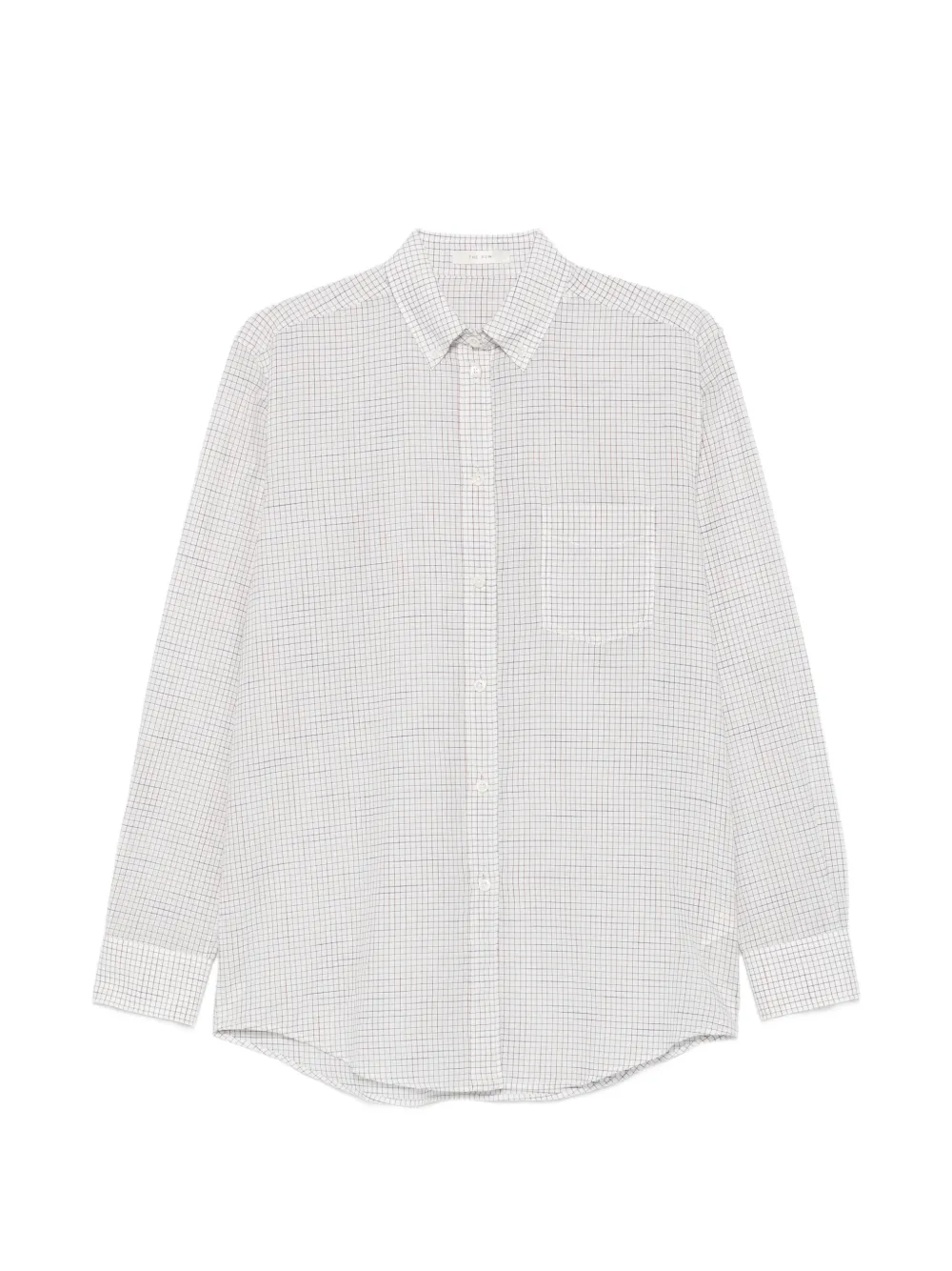 The Row Dalan check-pattern long-sleeve shirt - Bianco