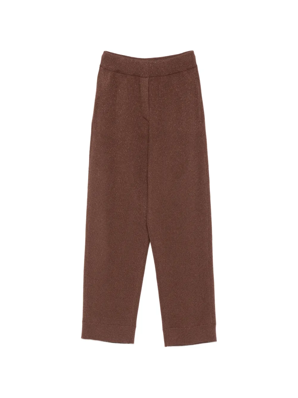 Brunello Cucinelli ribbed-knit straight-leg trousers - Marrone