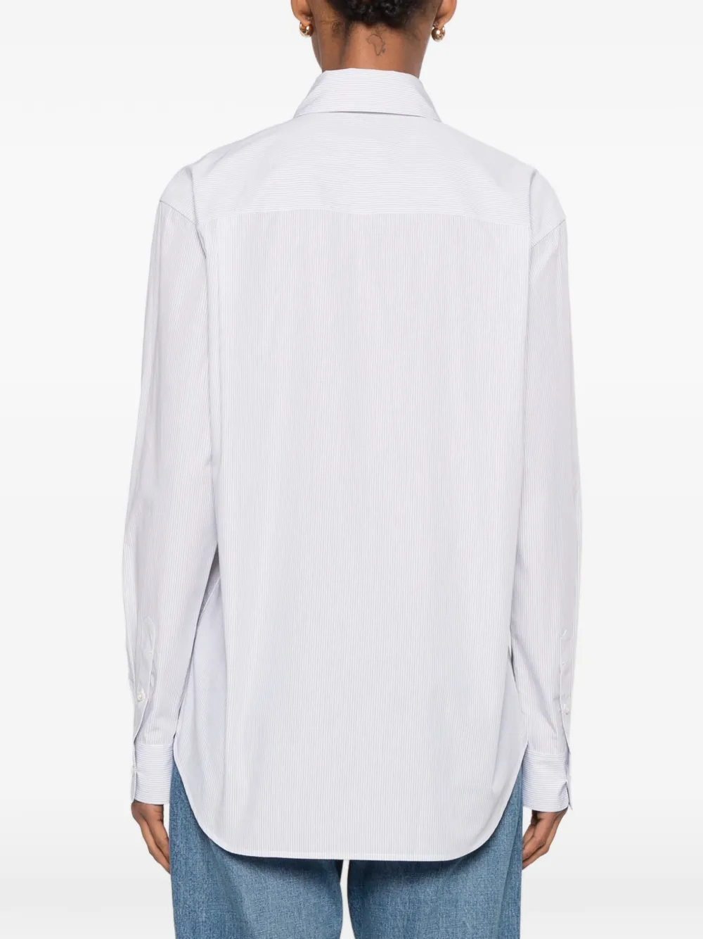 The Row Gavina gestreept blouse met opgestikte zak Wit