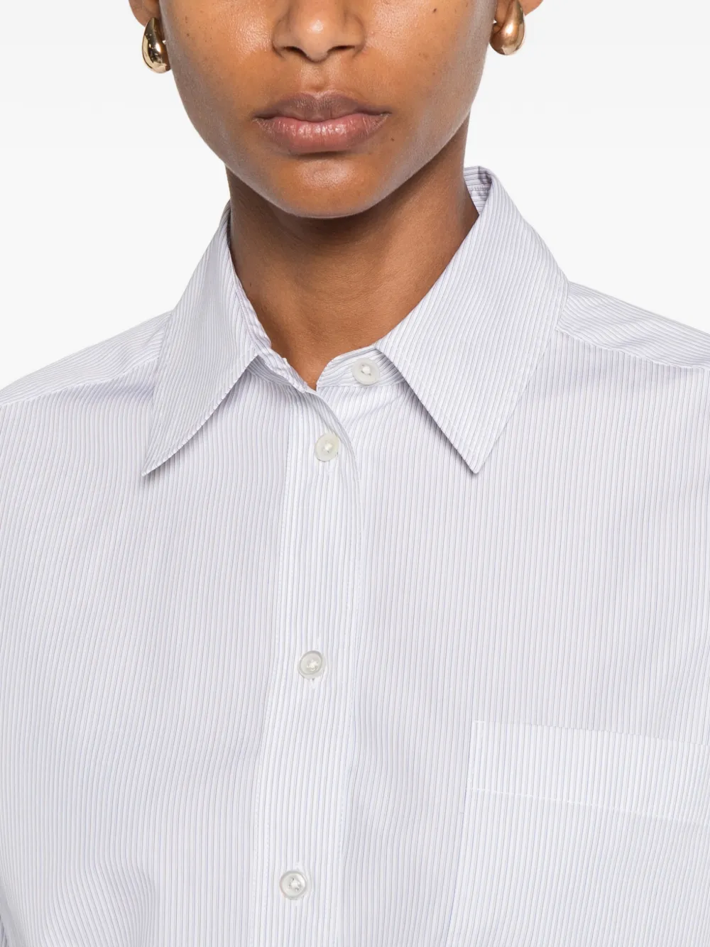 The Row Gavina gestreept blouse met opgestikte zak Wit