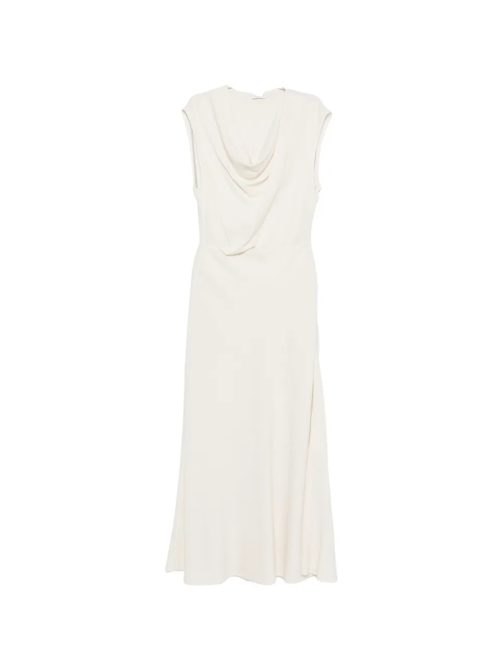 Brunello Cucinelli draped-neck sleeveless maxi dress - Neutrals