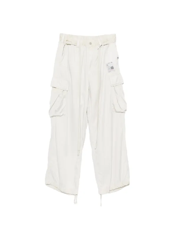 【Maison MIHARA YASUHIRO】 SATIN TROUSERS Maison MIHARA YASUHIRO satin-finish Drawstring Cargo Pants