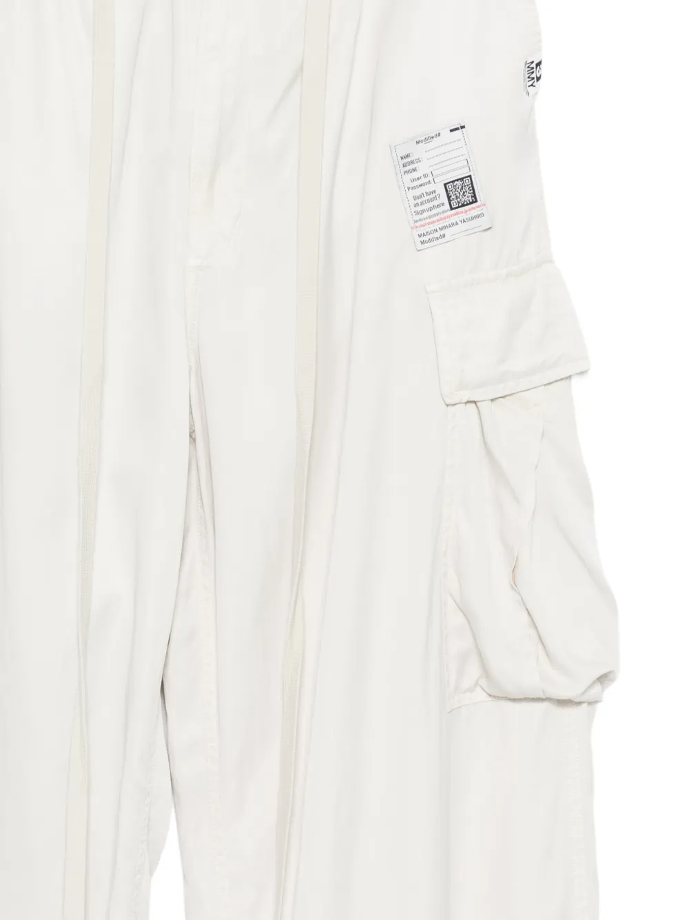 Maison MIHARA YASUHIRO Cargo broek met satijnen afwerking en trekkoord Beige