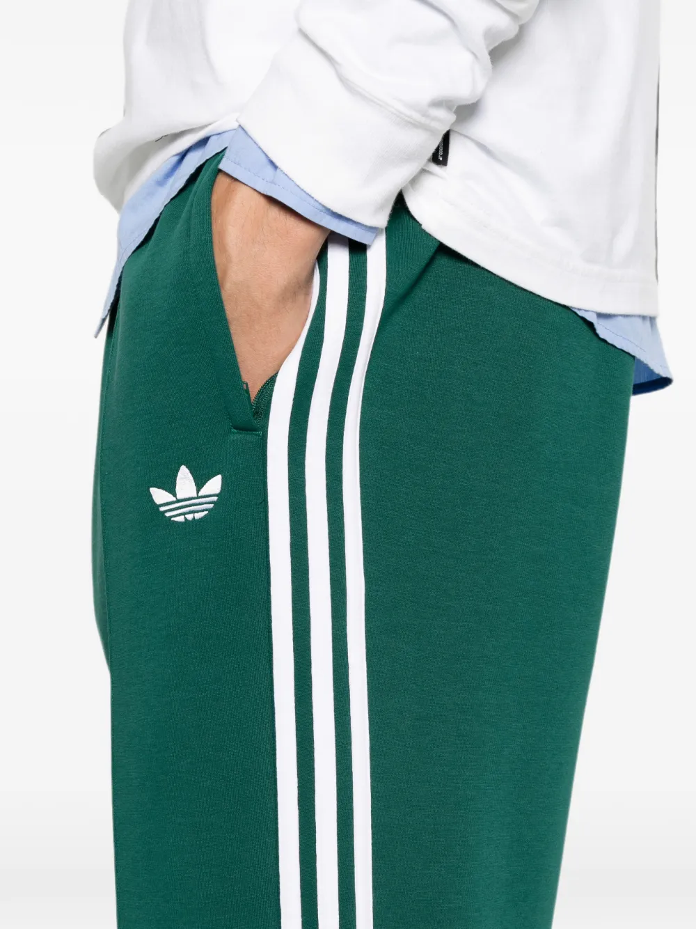 adidas logo-embroidered side-stripe track pants Groen