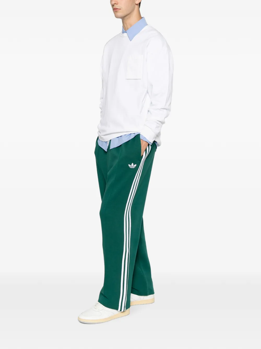 adidas logo-embroidered side-stripe track pants Groen