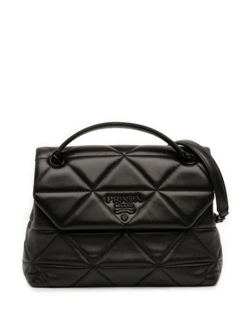 Prada Pre-Owned bolso de hombro Spectrum pequeño de piel de napa con costuras y solapa 2000-2026