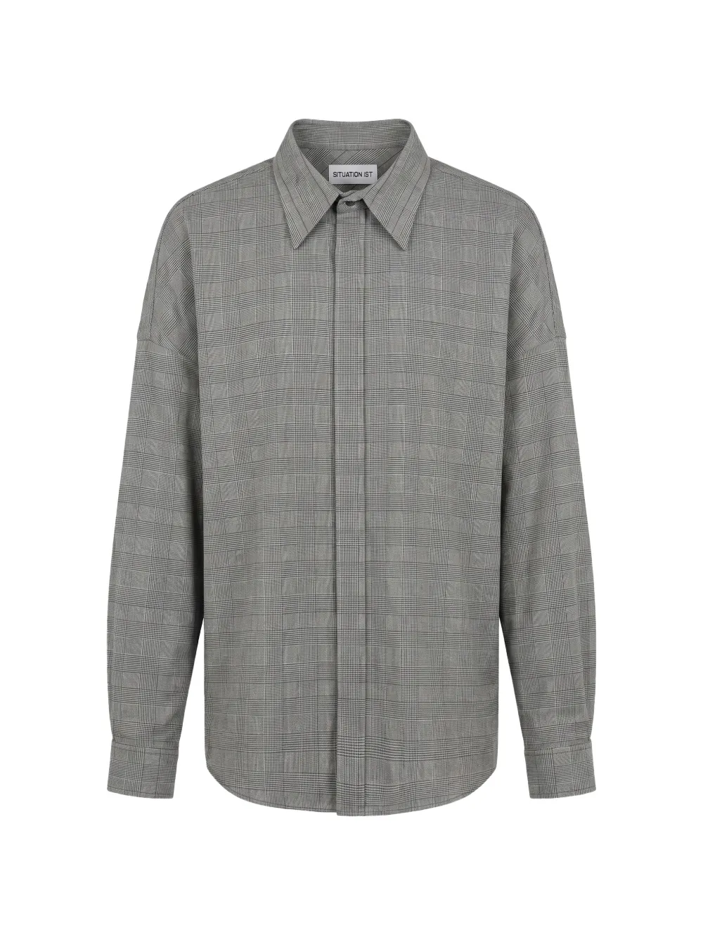 Situationist tartan-check wool shirt - Grigio