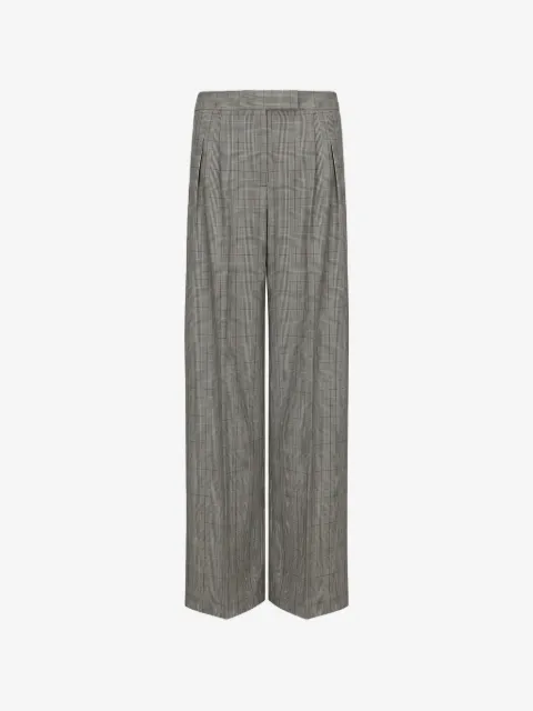Situationist check-pattern wool tailored trousers