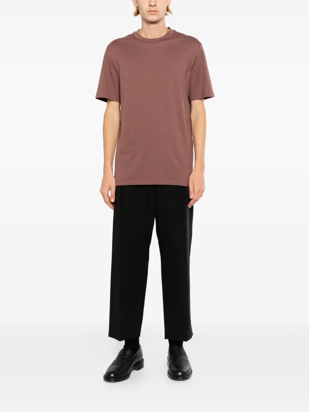 Brioni vergast katoenen T-shirt Bruin