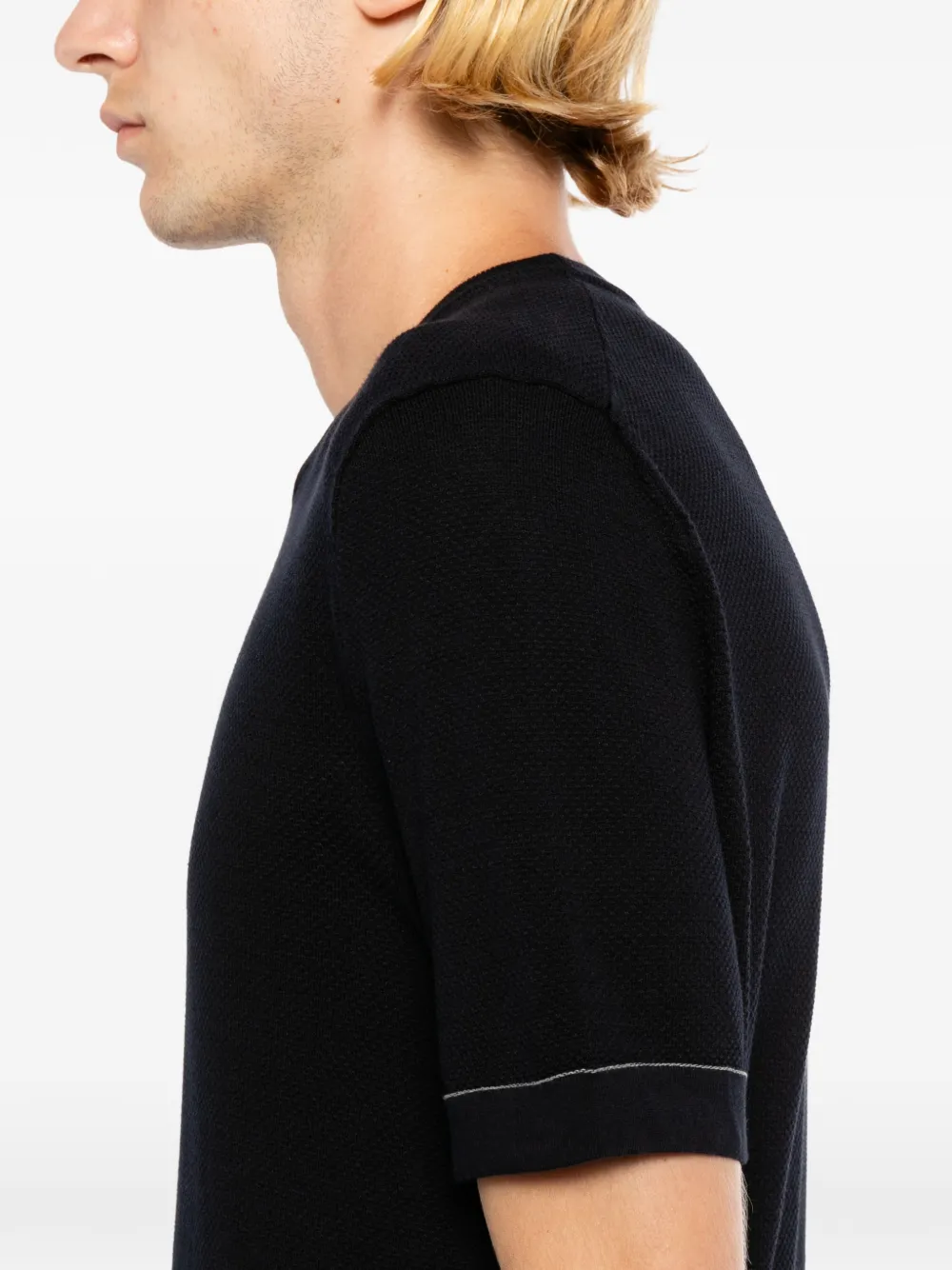 Brioni Sea Island piqué katoenen T-shirt Blauw