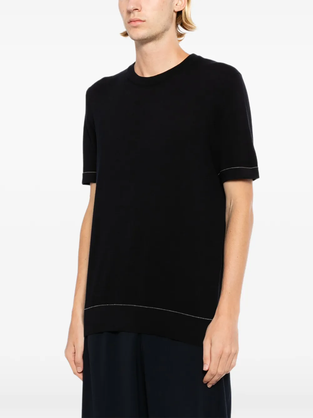 Brioni Sea Island piqué katoenen T-shirt Blauw
