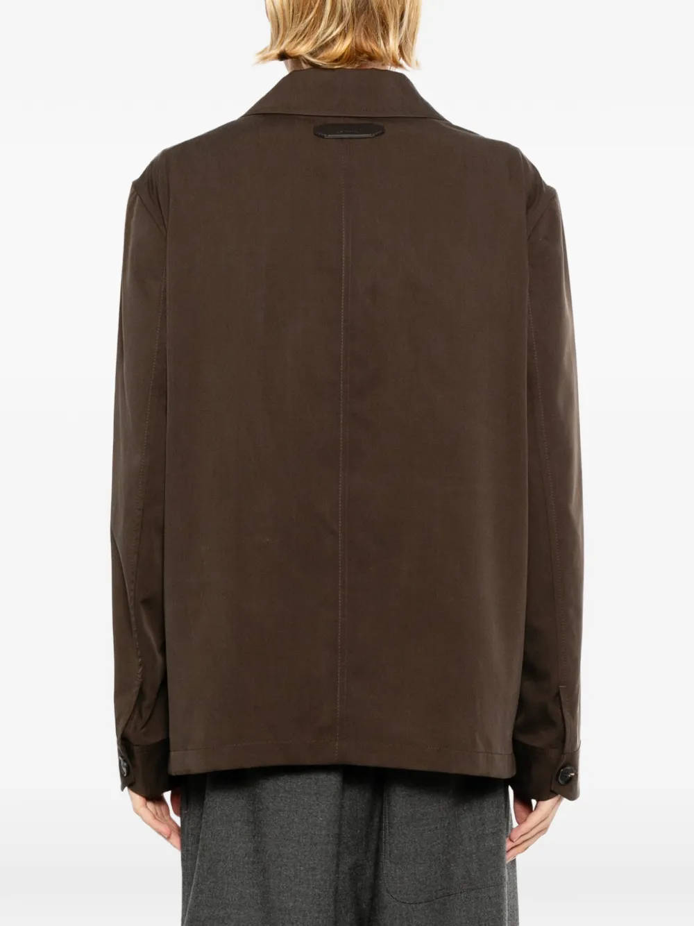 Brioni Zijden jack met manchetten met knopen Bruin