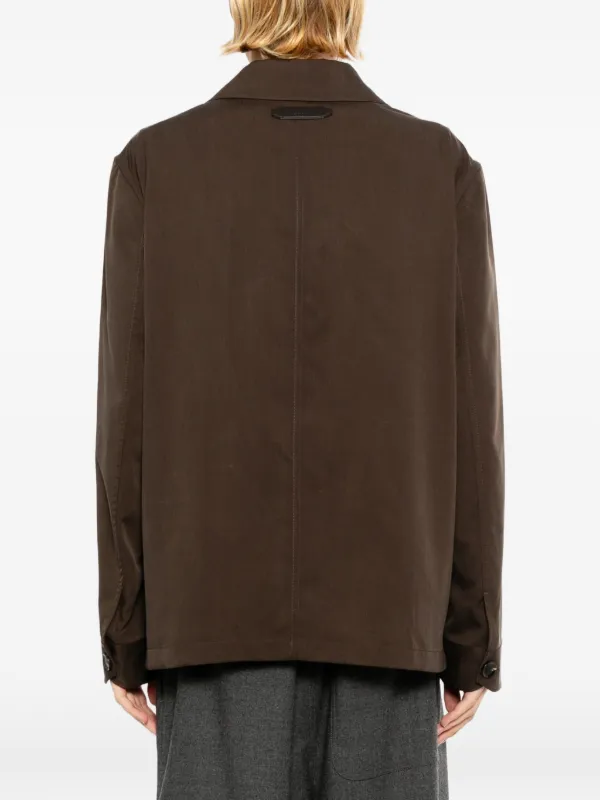 Brioni Silk buttoned-cuff Jacket | Brown | FARFETCH