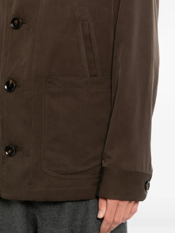 Brioni Silk buttoned-cuff Jacket | Brown | FARFETCH