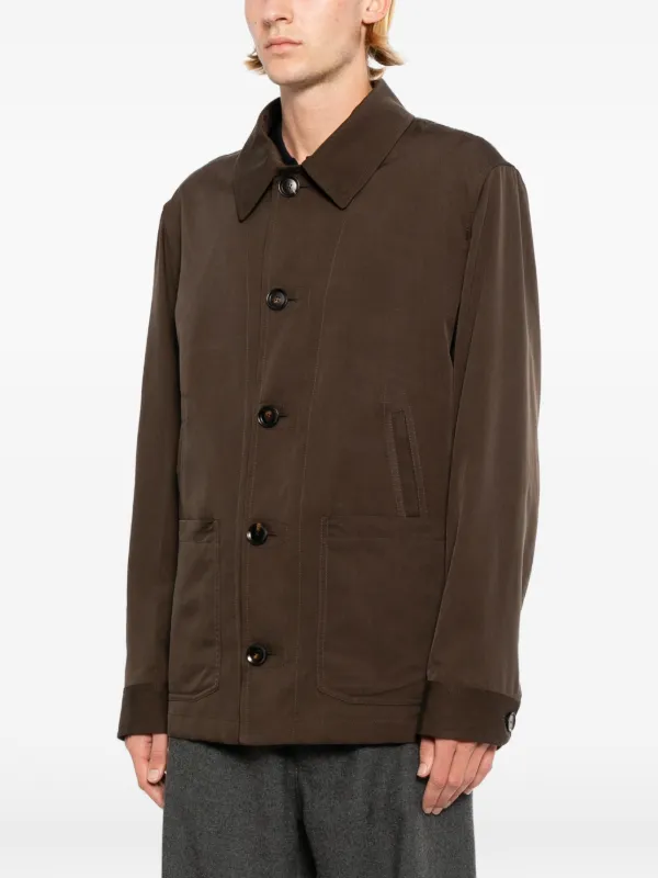 Brioni Silk buttoned-cuff Jacket | Brown | FARFETCH