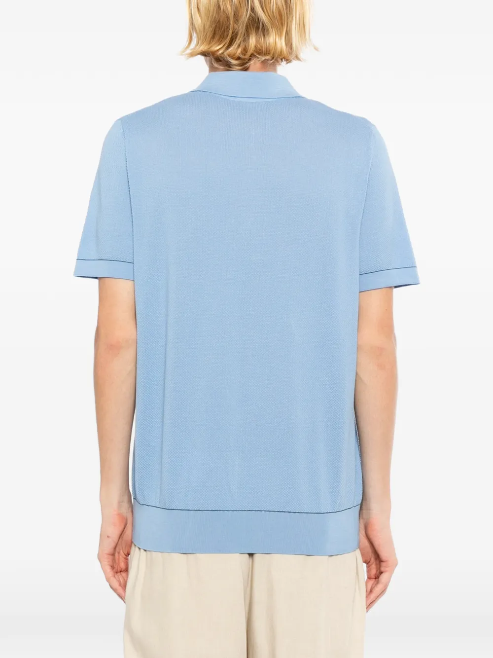 Brioni Sea Island piqué katoenen poloshirt Blauw
