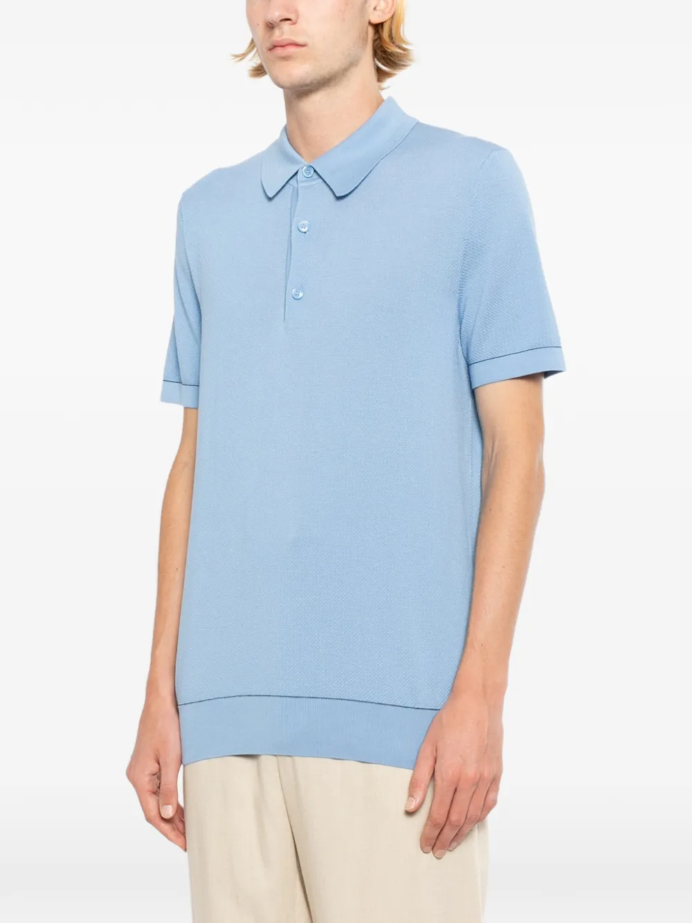 Brioni Sea Island piqué katoenen poloshirt Blauw