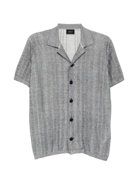 Brioni ribbed-knit contrast-trim polo shirt
