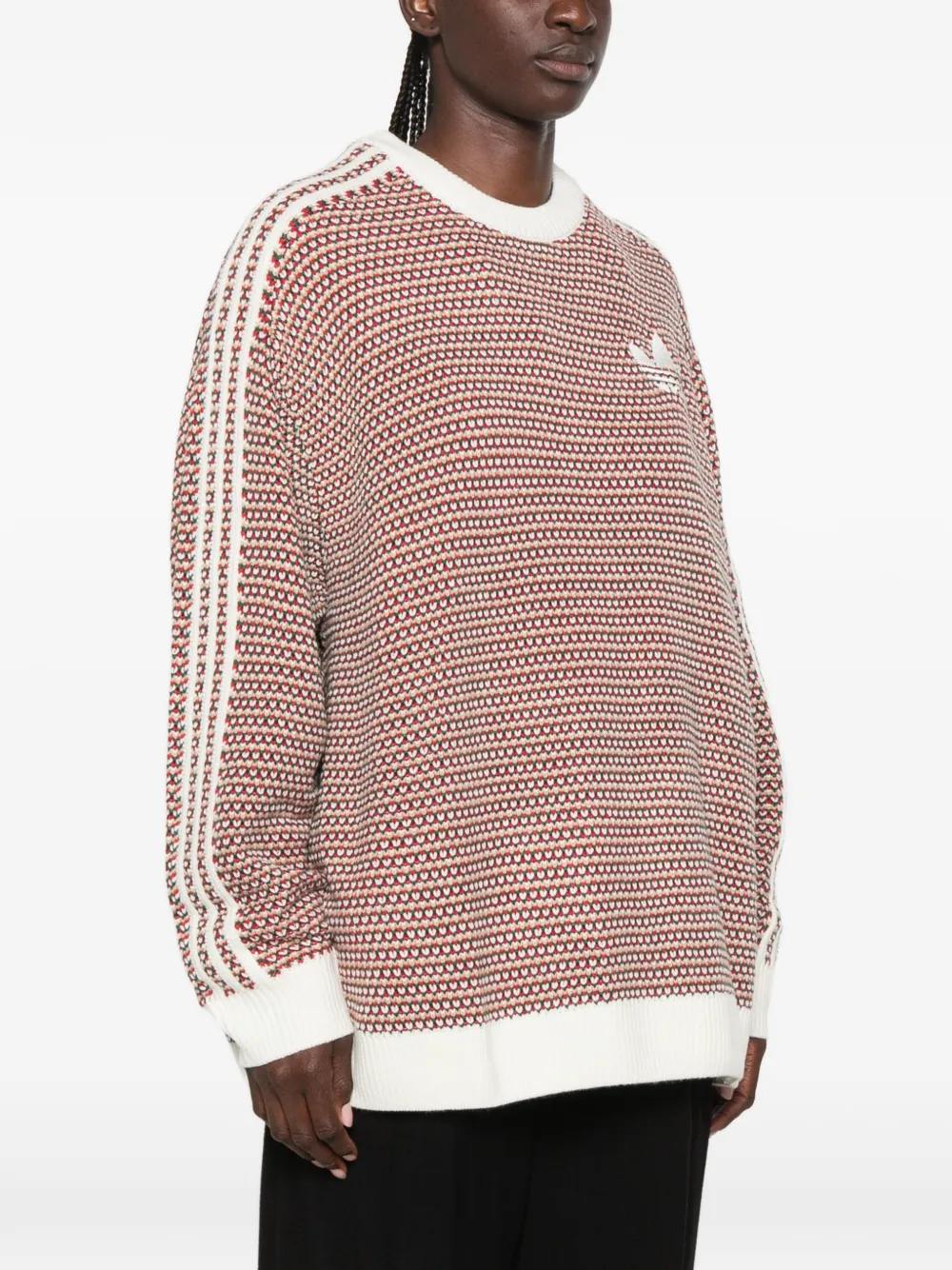 adidas Trefoil logo-embroidered sweater Rood