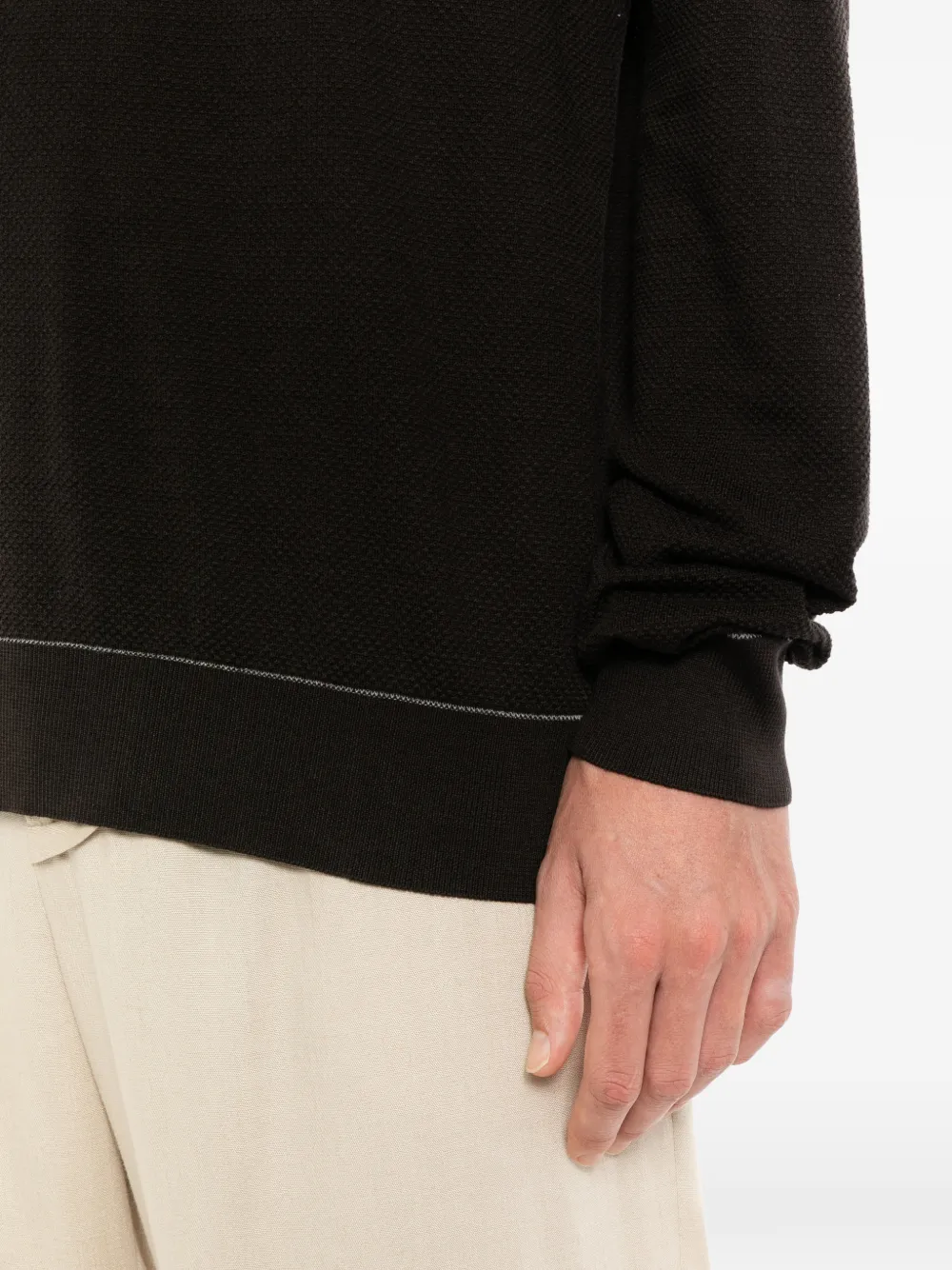 Brioni Sea Island piqué katoenen poloshirt Bruin