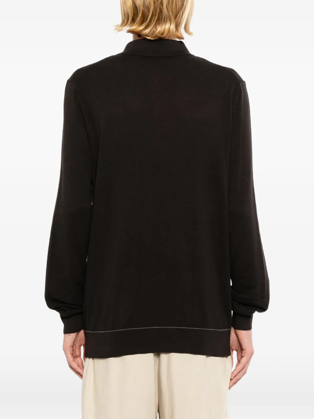 Brioni Sea Island piqué katoenen poloshirt Bruin