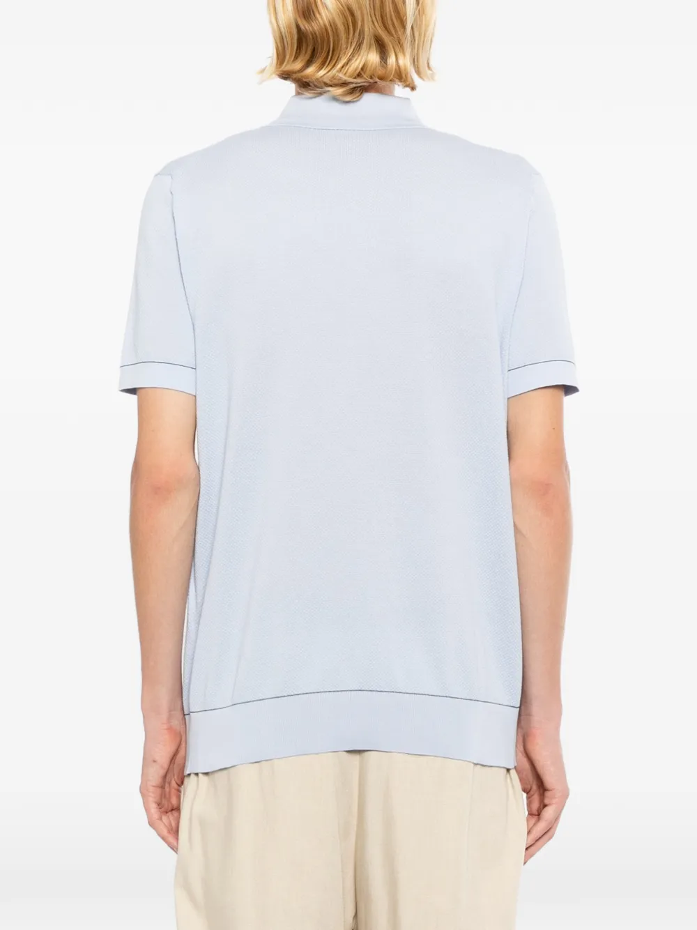 Brioni Sea Island piqué katoenen poloshirt Blauw