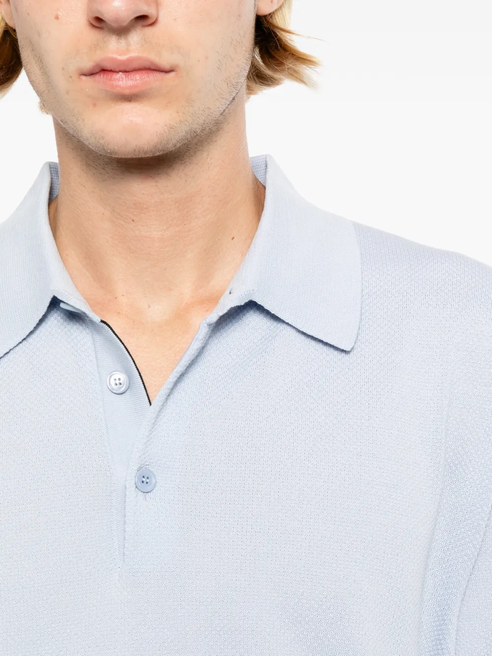Brioni Sea Island piqué katoenen poloshirt Blauw