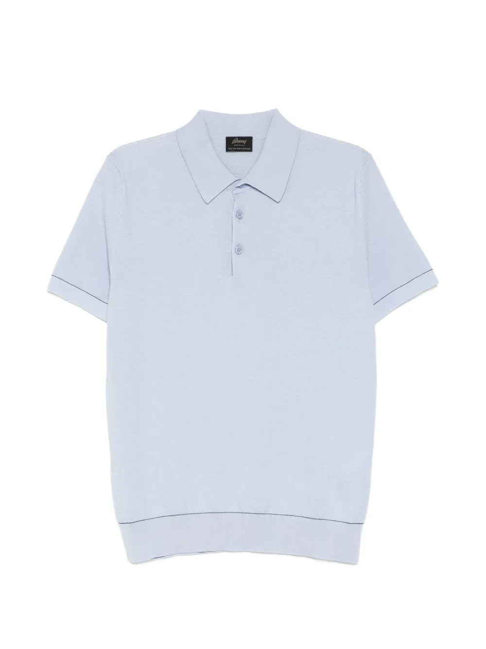 Brioni Sea Island piqué cotton polo shirt - Blu