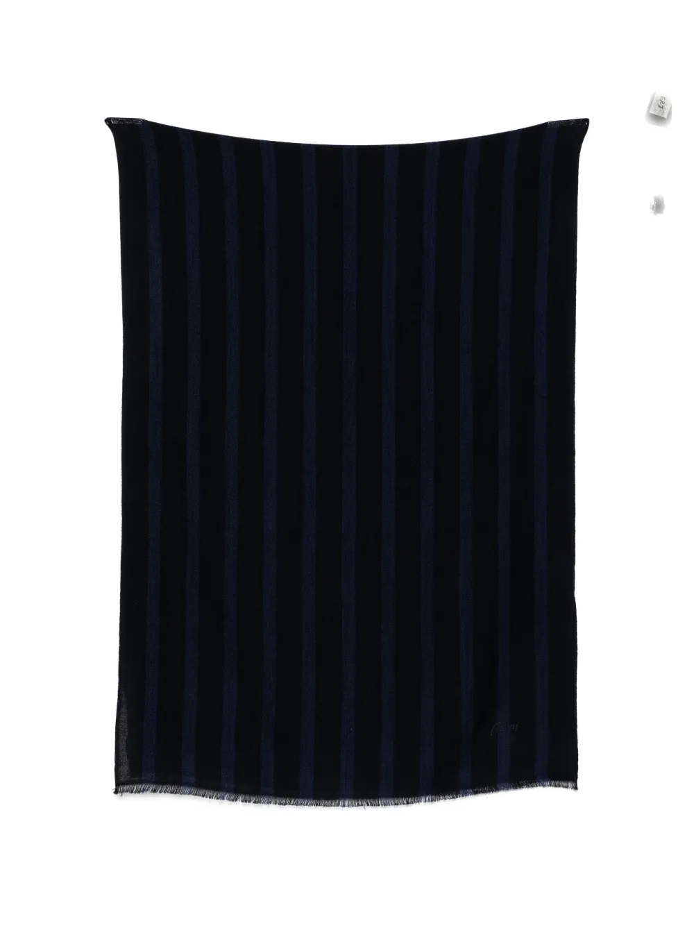 Brioni vertical-stripe frayed scarf - Blu